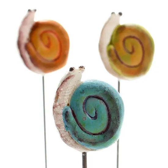 Set of 3 Garden Snail Picks for Fairy Gardens– Fairy Garden Store